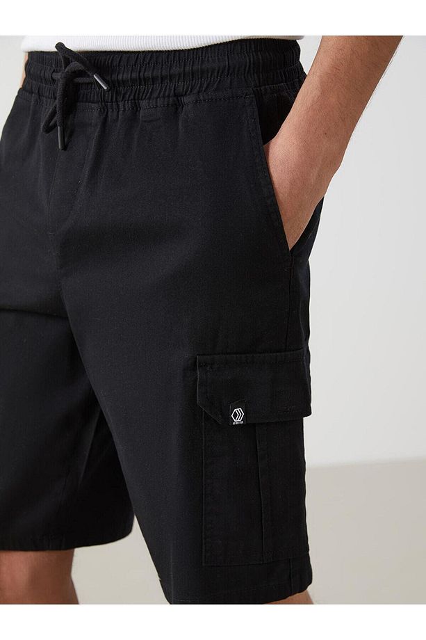 XSIDE Standart Kalıp Gabardin Erkek Kargo Şort - 3
