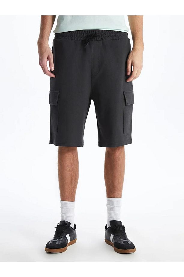 XSIDE Antrasit Slim Fit Erkek Kargo Şort - 2