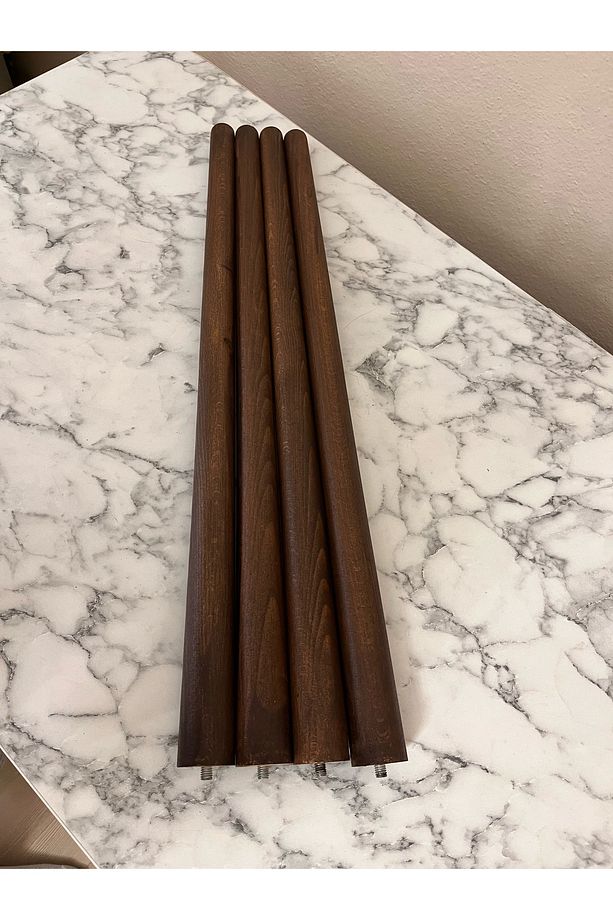60cm Koyu Meşe, Konik Ayak Ahşap Masa , Sandalye, Sehpa Ayağı 4adet (APARATLAR DAHİL) - 3