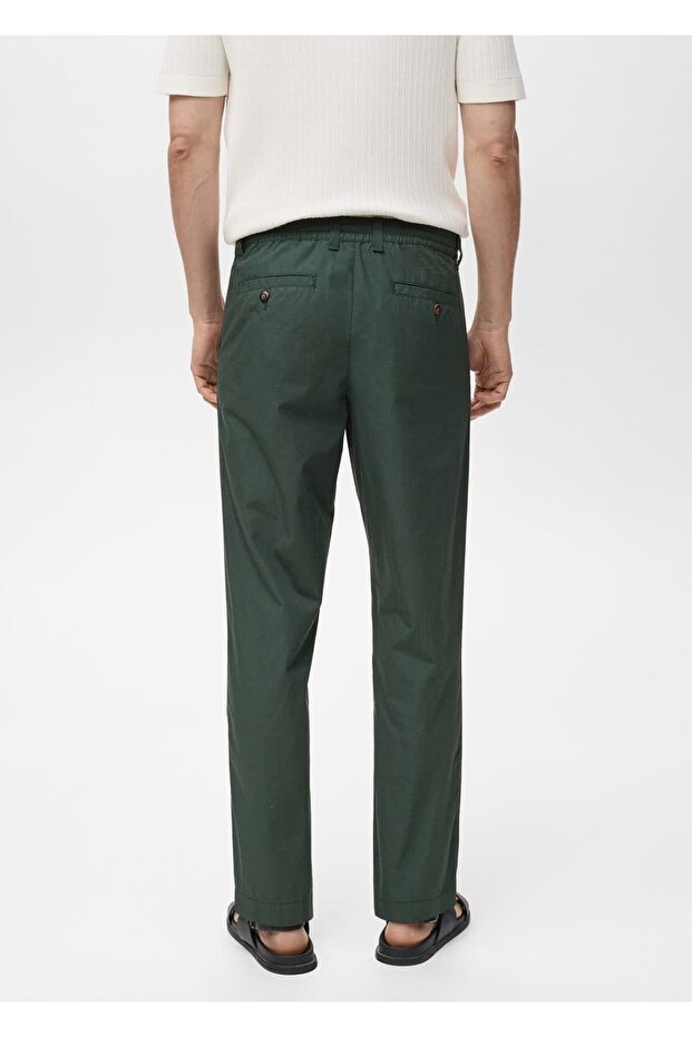 Adjustable Drawstring Cotton Trousers - 4