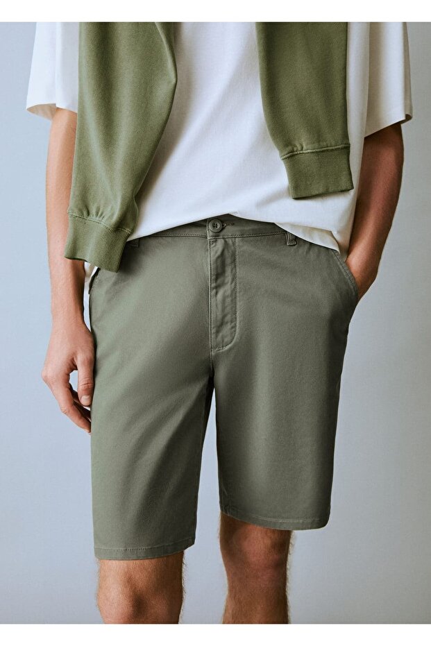 Pamuklu bermuda şort - 5