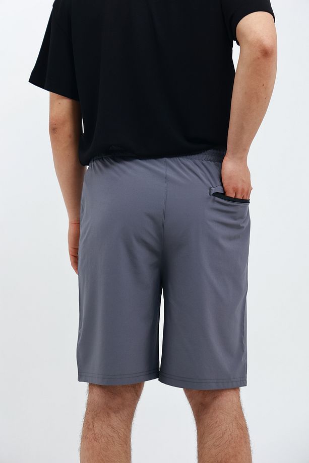 Erkek Cep Fermuarlı ve Arka Cepli Paraşüt Kumaş (Dokuma) Spor Likra Bermuda Şort - 3