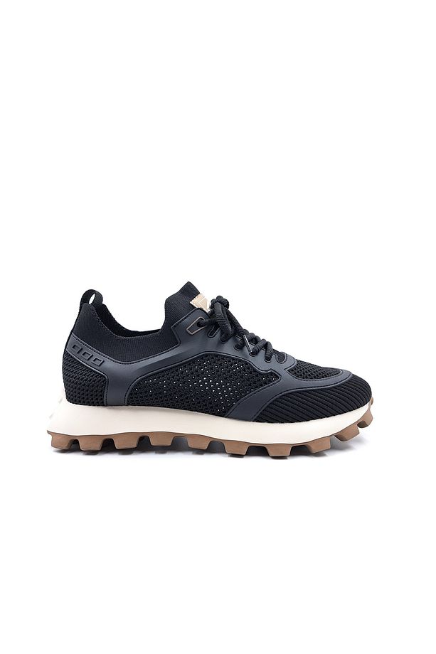 Hafif Tasarım Siyah Erkek Yazlık Fileli Triko Sneaker Spor Aayakabı - 1