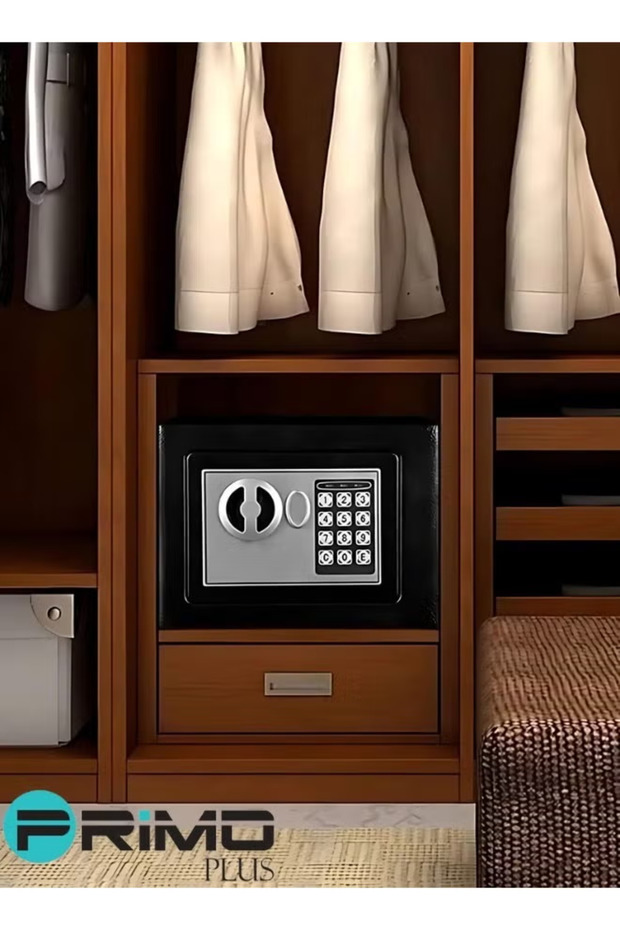 Compact Electronic Safe with Dual Locking System 27X22x23 cm black - 7