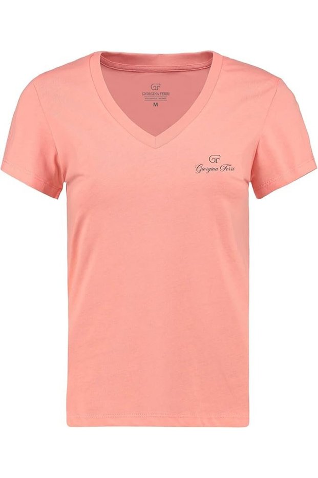 Premium Women's Ess Logo V-Neck Tee T-Shirt Irina