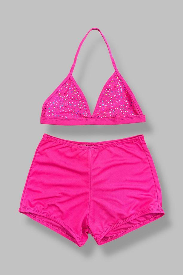 Kız Çocuk Şortlu Bikini Takımı - 1