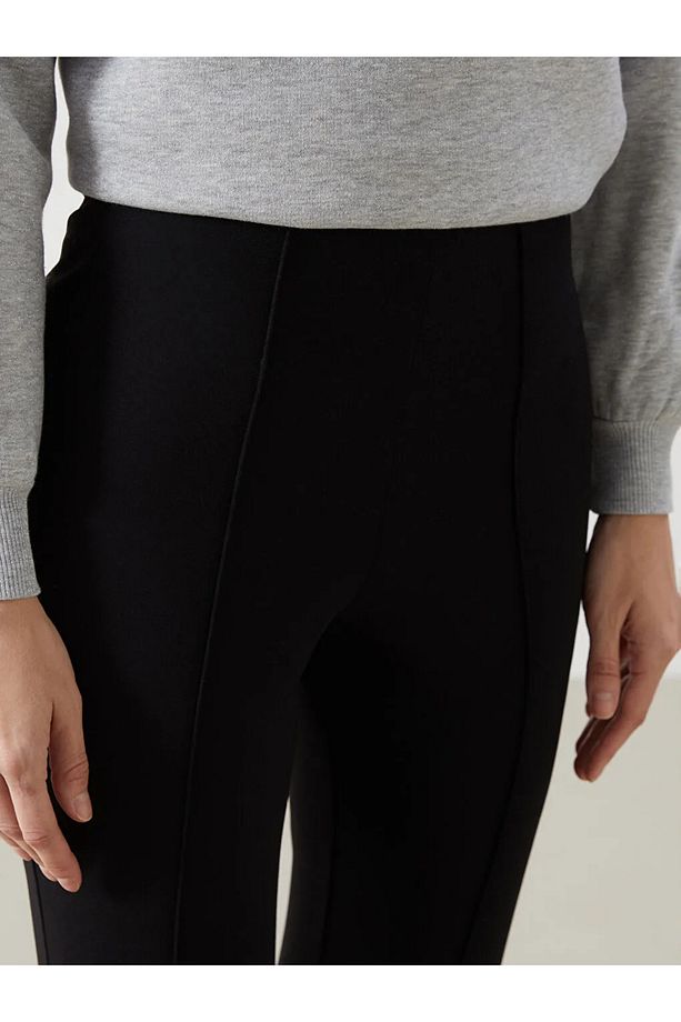 LCW Modest Siyah Dar Fit Geniş Paça Kadın Pantolon - 3