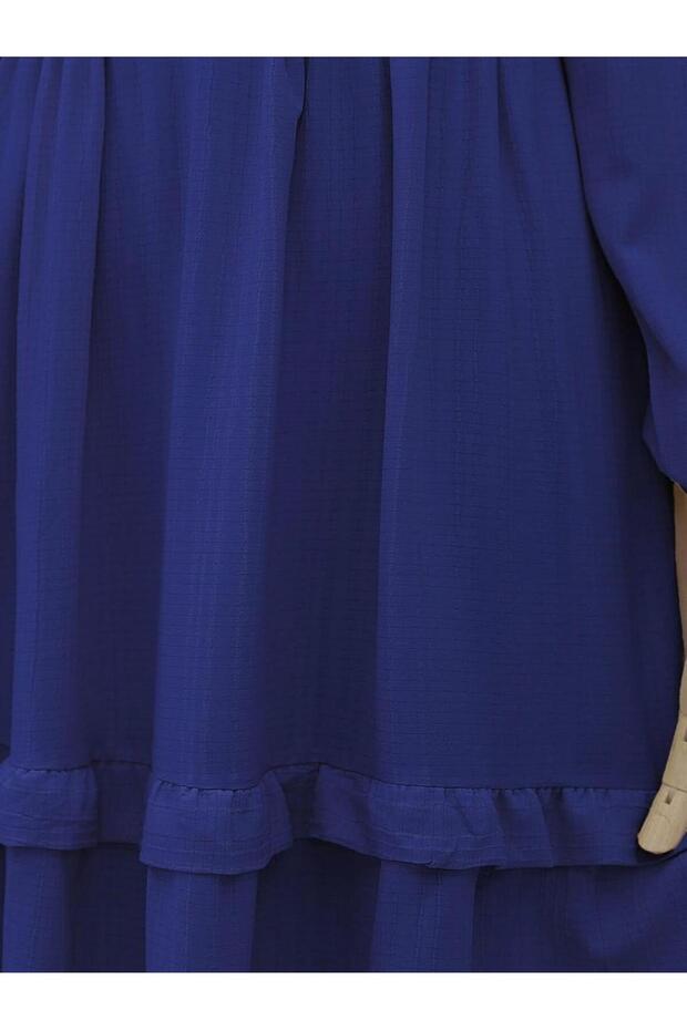 Half Button Piece Belt Dress - 5
