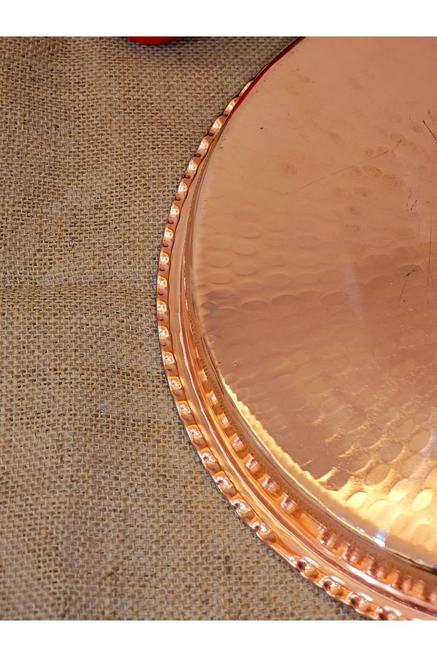 Bakır Büyük Fırın Tepsisi, Baklava Tepsisi 44 cm - 2