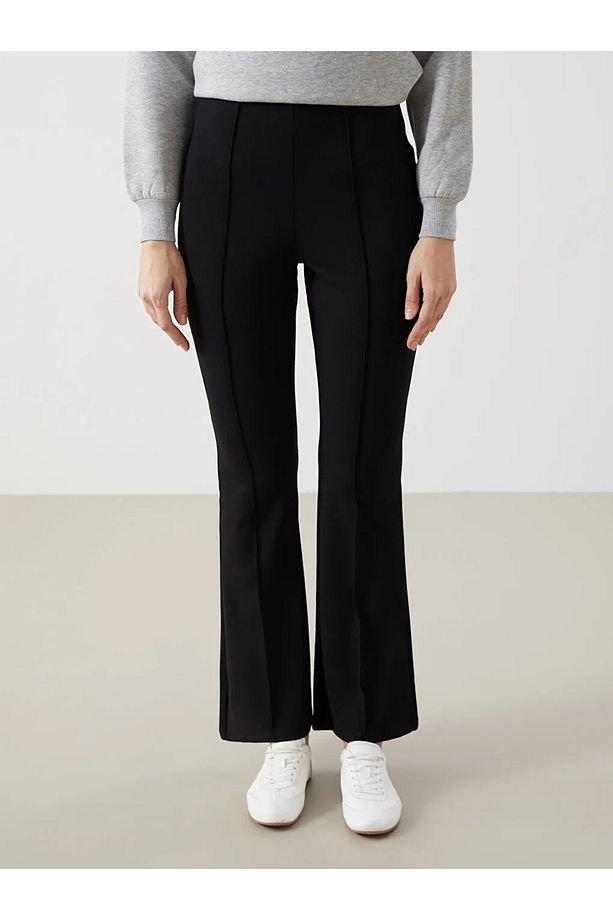 LCW Modest Siyah Dar Fit Geniş Paça Kadın Pantolon - 2