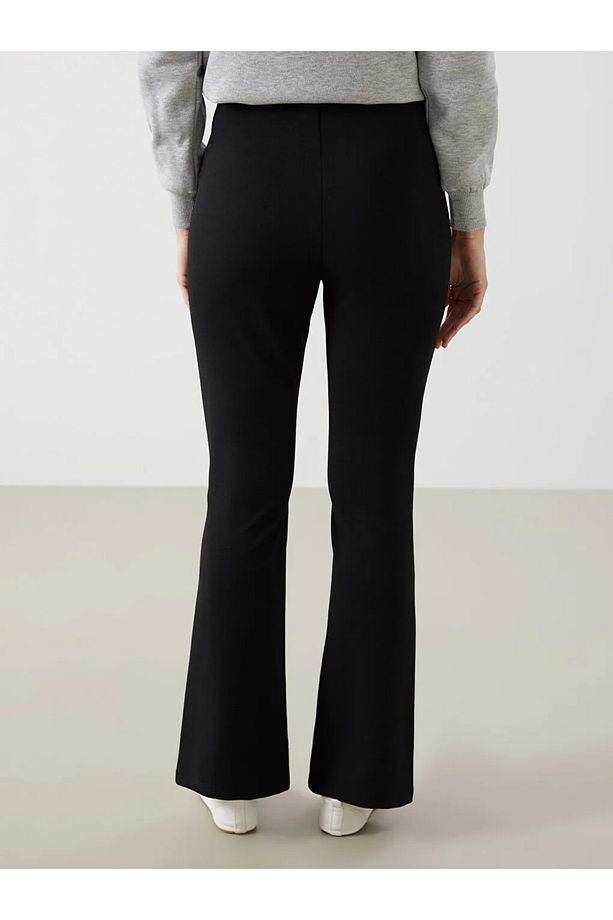 LCW Modest Siyah Dar Fit Geniş Paça Kadın Pantolon - 4