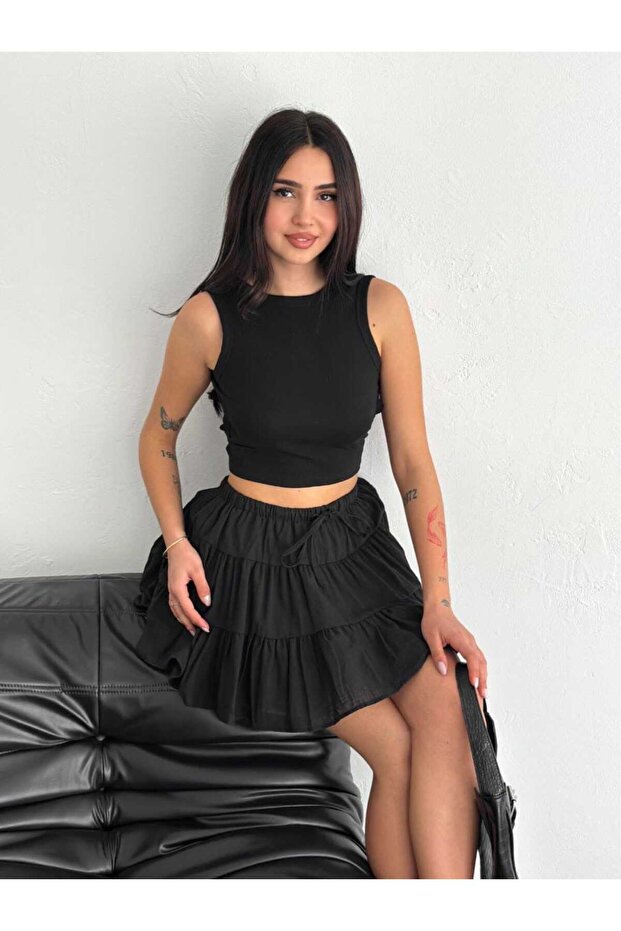 Mini Şort Etek Keten - 2