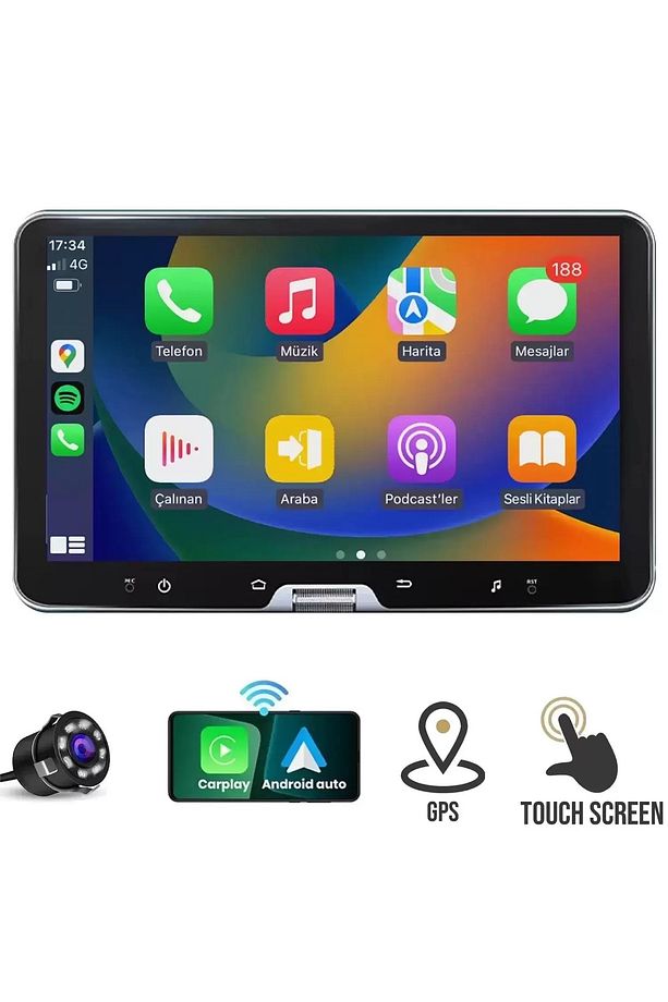 10.1" Akıllı Dokunmatik 360 Tablet Oto Teyp | Carplay & Android Auto Destekli Multimedya Sistemi - 3