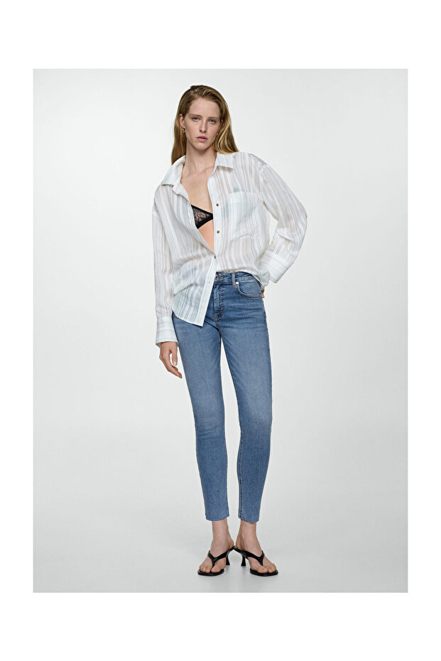 Обтягуючі укорочені джинси - 2