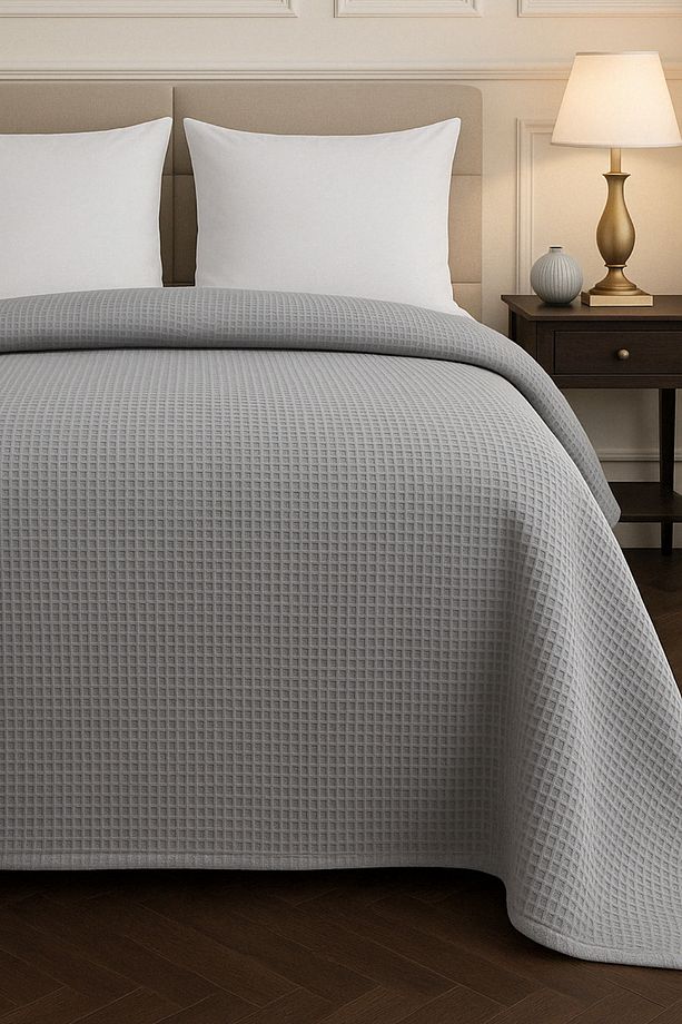 Renkli Gofret Desen Tek Kişilik Pike Yatak Örtüsü Otel Pike 160x230 cm - 3