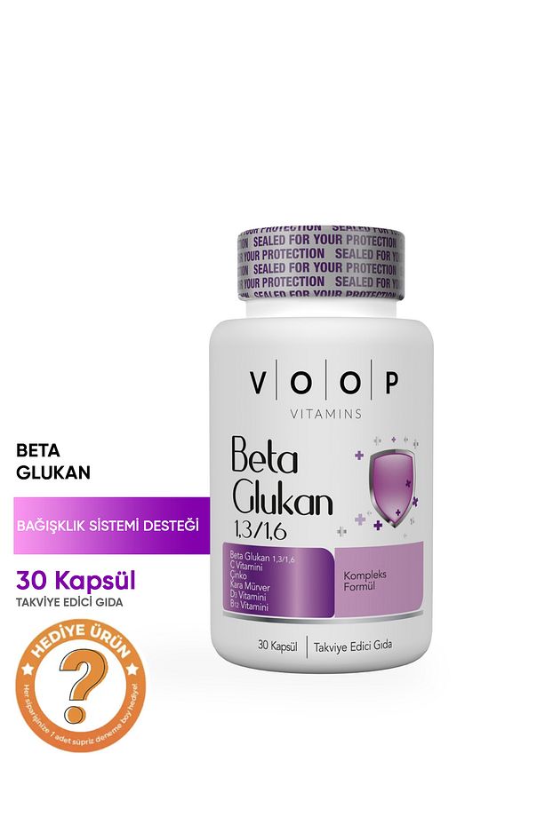 Beta Glukan Kara Mürver, C Vitamini, Çinko Bitkisel Vegan 30 Kapsül - 1