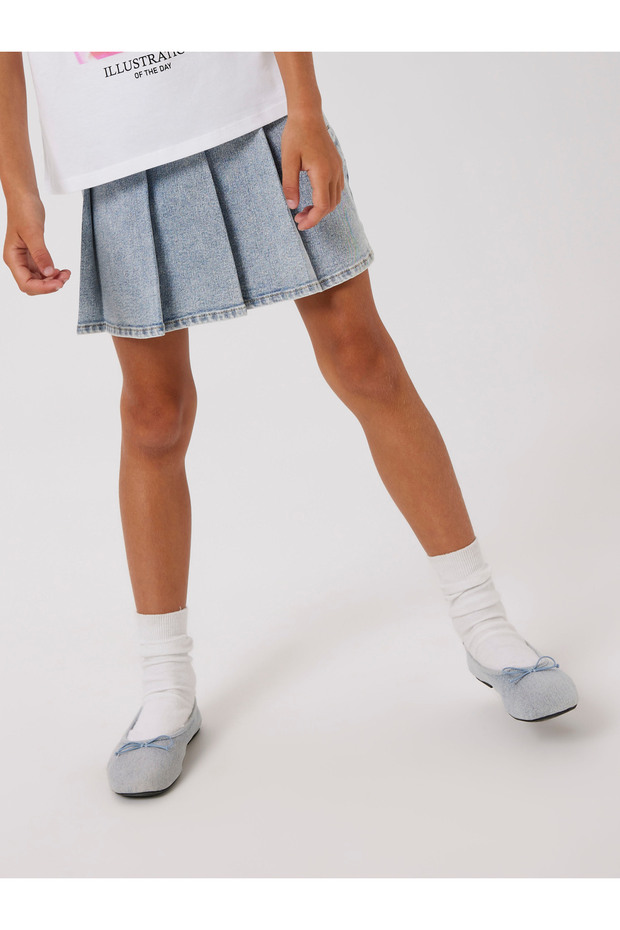 Nkfdebi Short Dnm Pleat Skirt 4064-ft