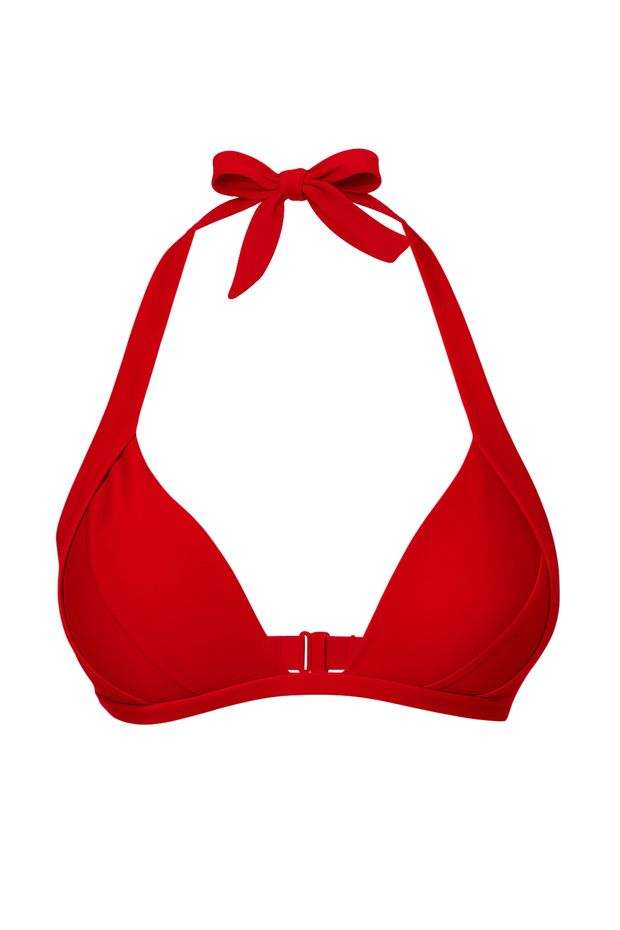 Kırmızı Drapeli Üçgen Kaplı Bikini Üstü TBESS25BU00051 - 4