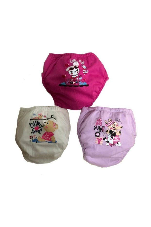 Girl's 3-4 Years Old Leak Proof Cotton Washable 3 Pieces Training Pants