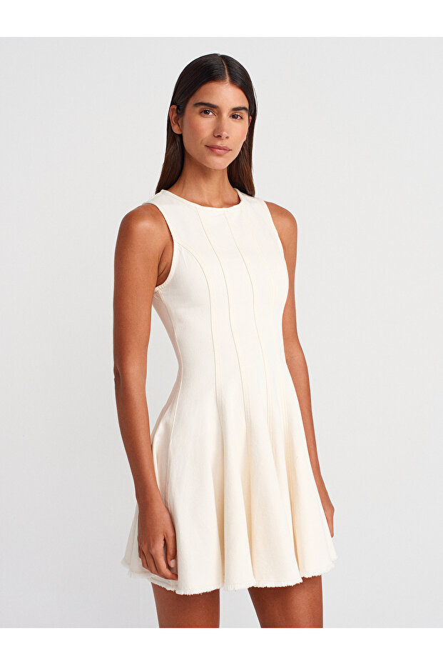 91386 Godeli Elbise-Natural - 1