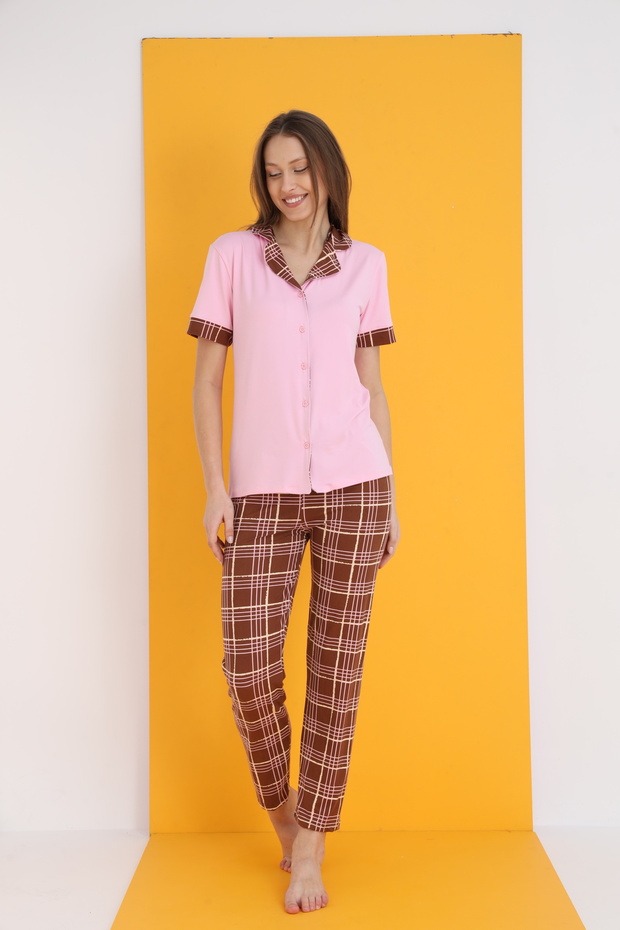 BAMBOO DÜĞMELİ PİJAMA TAKIMI - 2