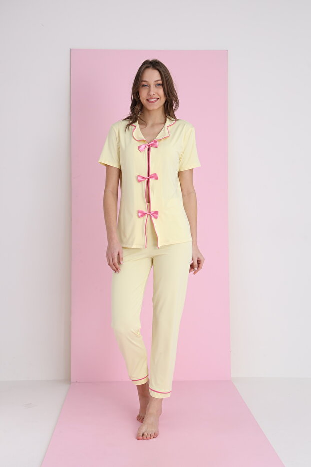 BAMBOO FİYONKLU PİJAMA TAKIMI - 2