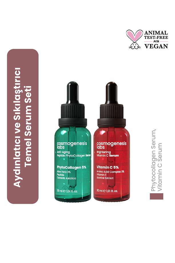 Yaşlanma Karşıtı & Aydınlatıcı Vegan Temel Cilt Bakım Seti - 1
