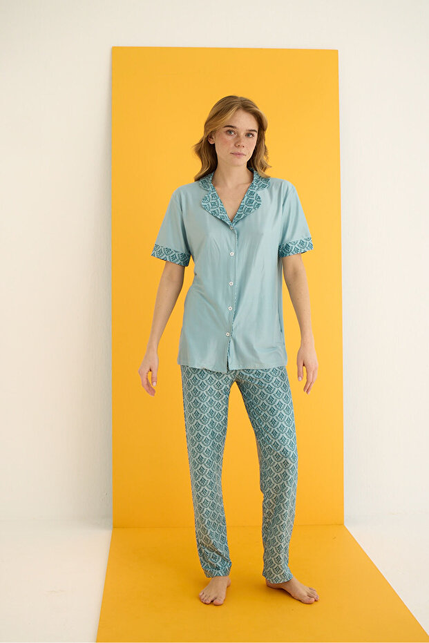 MARLA DÜĞMELİ PİJAMA TAKIMI - 2