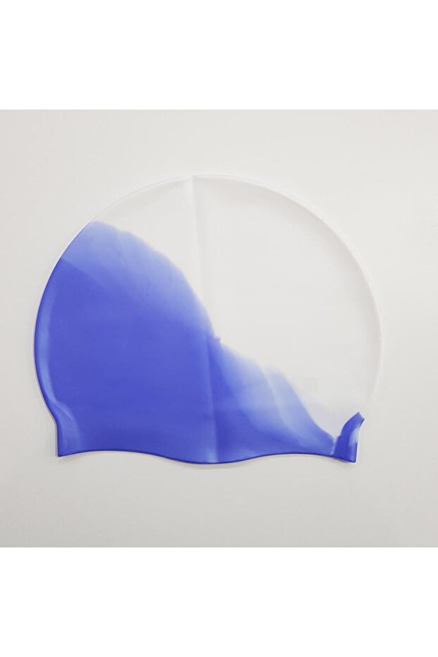 قبعة سباحة من السيليكون بنمط قوس قزح - 3