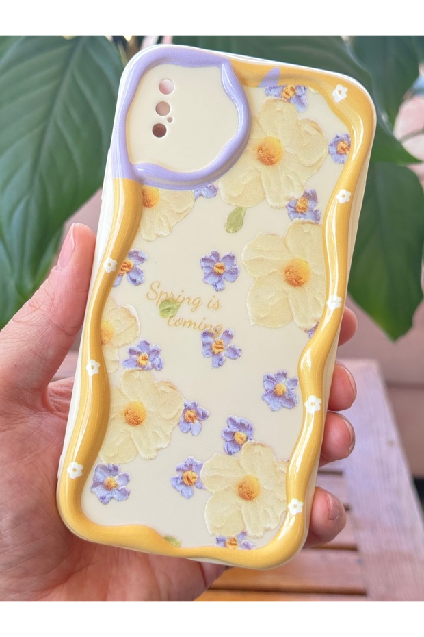 iPhone XS Max Case Designed Patterned Camera Protected Daisy Flower Colorful Silicone Cover