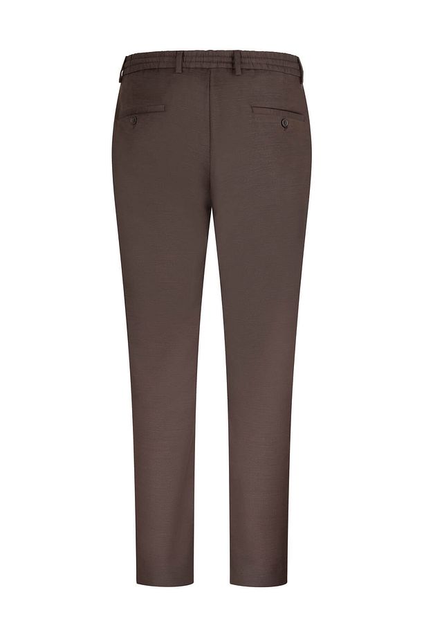 Kahverengi Regular Fit Yandan Cep Kumaş Pantolon - 2
