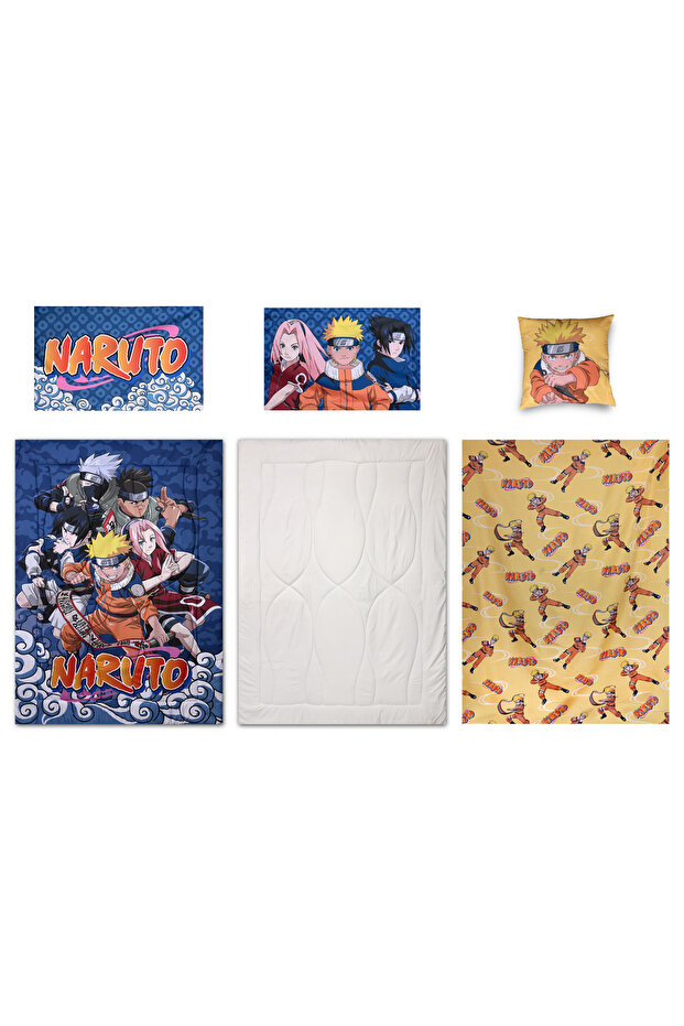 5-in-1 Comforter Set – Brushed Microfiber, Polyester Shell – Orange - 1