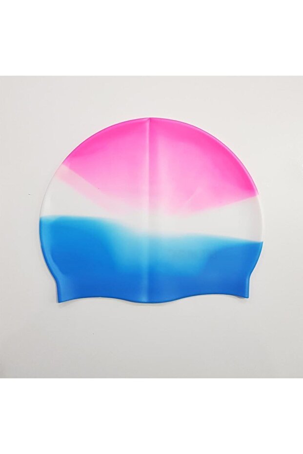 قبعة سباحة من السيليكون بنمط قوس قزح - 2