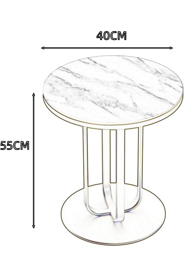 Side table 55 x 40 cm - black and white - 2