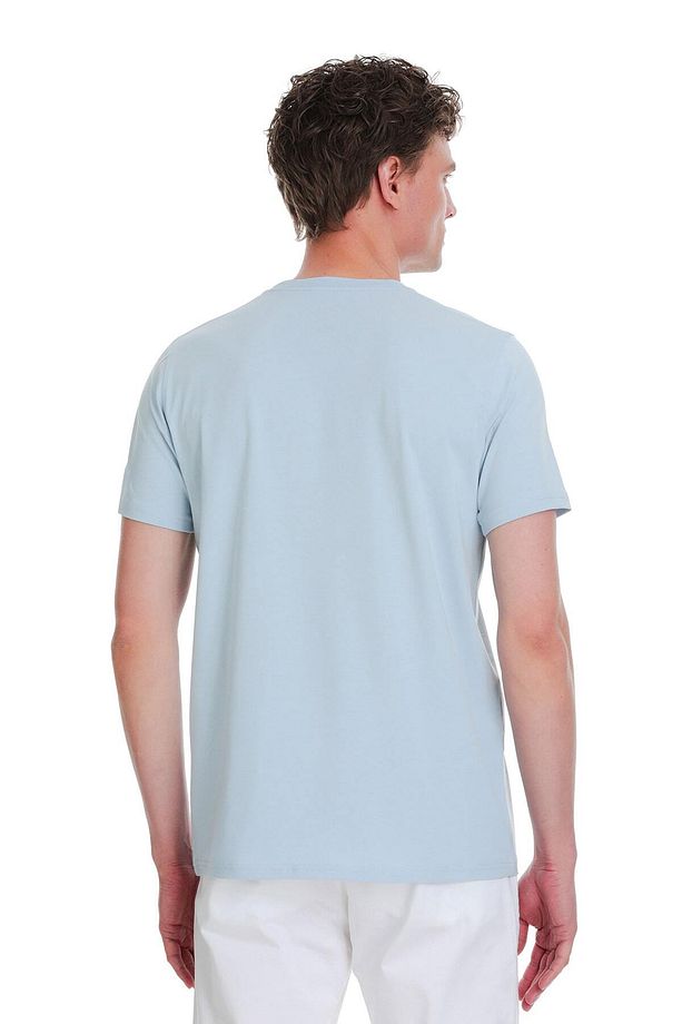 Mavi Regular Fit Bisiklet Yaka Pamuklu Tişört - 5