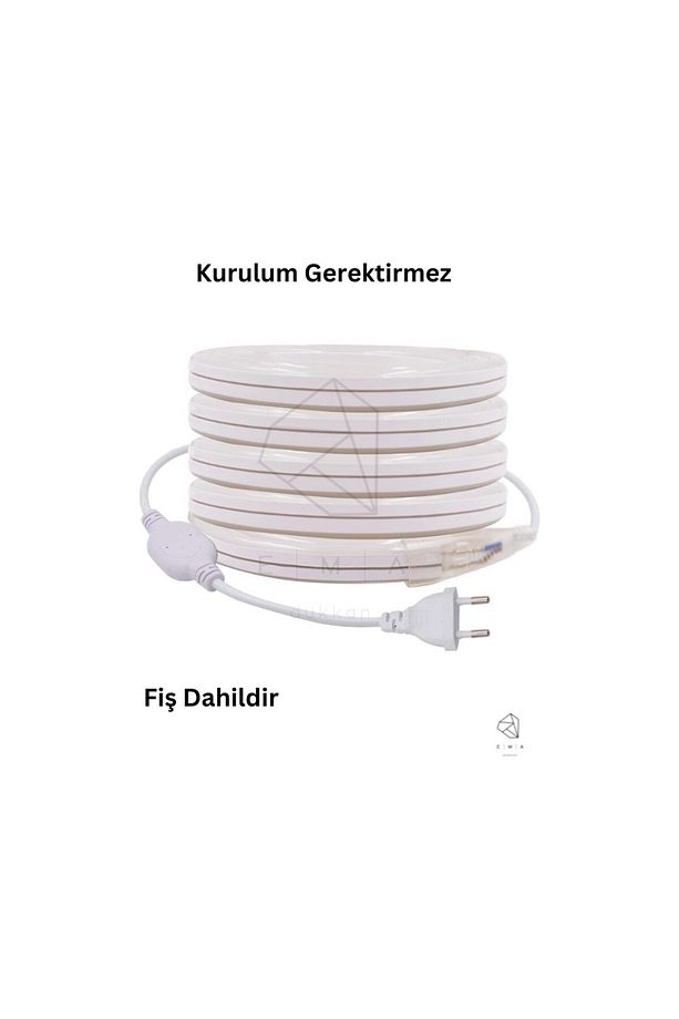 220 Volt Neon LED Günışığı Tak Çalıştır Esnek Şerit Neon LED Aydınlatma 6X12 mm Hortum LED - 3
