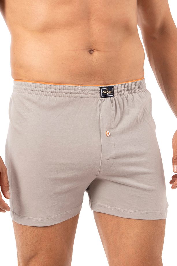 Özkan 0041 3'lü Paket Erkek %100 Pamuklu Şardonlu Klasik Rahat Kesim Havlu Bel Süprem Penye Boxer - 5