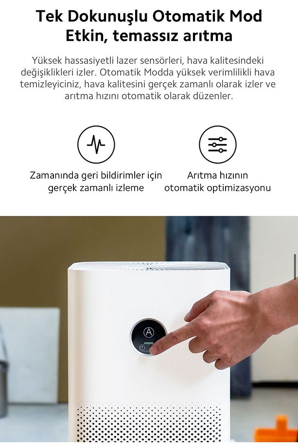 Hepa Filtreli, Oled Ekranlı 3 Ü 1 Arada Yüksek Kaliteli Akıllı Hava Temizleyici, 48m² - 5