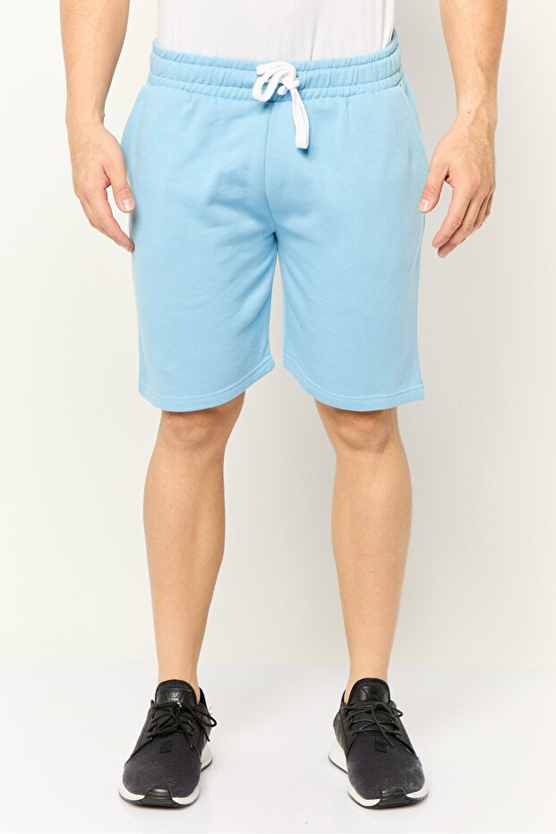 شورت رجالي سادة، أزرق - 1