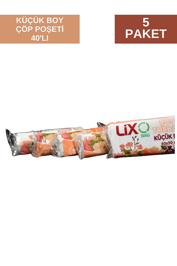 Çöp Torbası Küçük Boy 30 lu 5 Rulo Kalın 40x50 Çöp Poşeti - 1