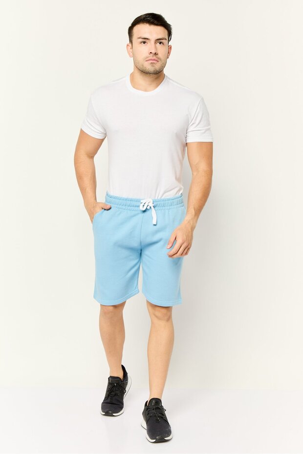 شورت رجالي سادة، أزرق - 2