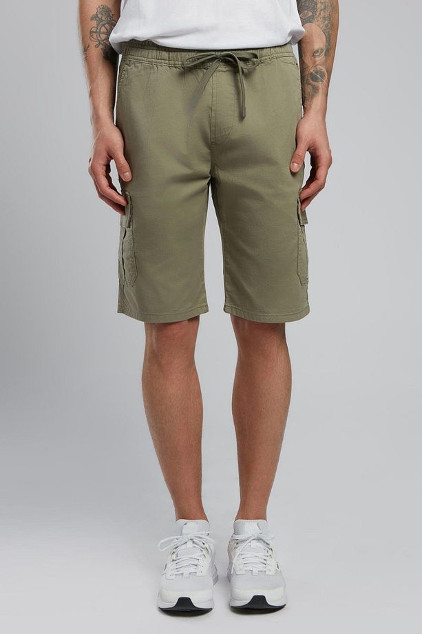 Jogger Cargo Erkek Dokuma Şort Haki - 2