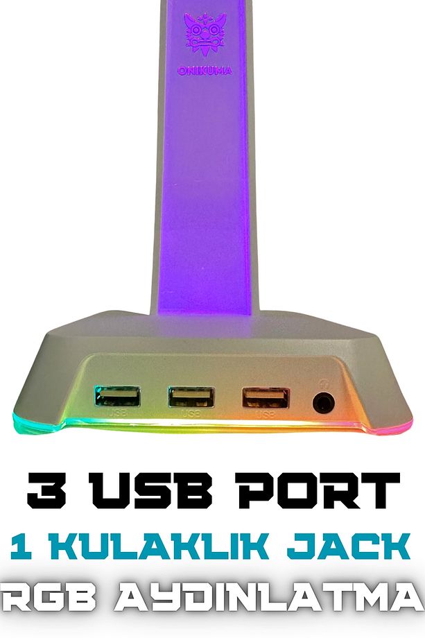 Onikuma -2 - Rgb Kulaklık Tutucu - Kulaklık Standı - Gamer Yayıncı Setup - 6