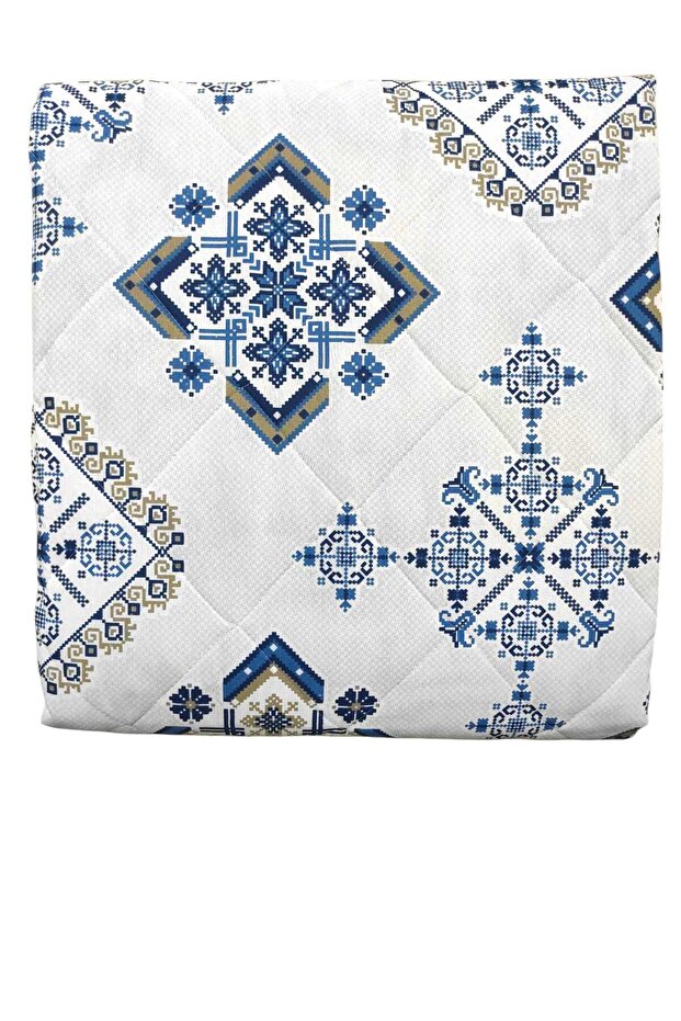 TEK KİŞİLİK KAPİTONELİ ÇİFT TARAFLI ÇOK AMAÇLI YATAK ÖRTÜSÜ PİKE , 155 X 230 PAMUKLU - 1