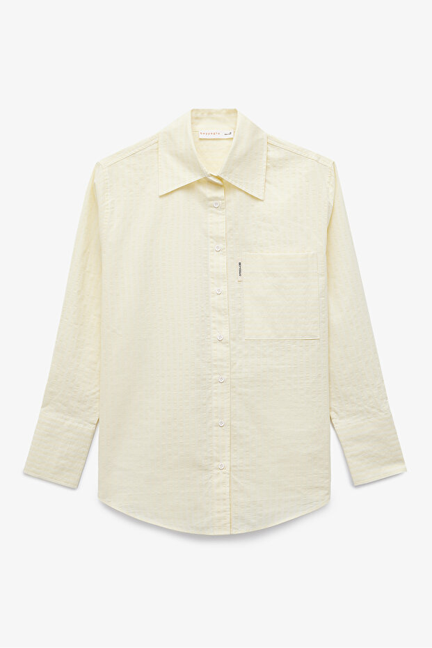 Oversize Çizgili Gömlek - 5