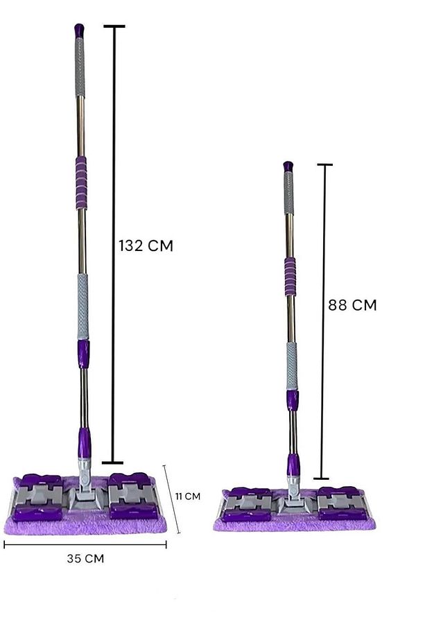 Pratik ve Şık Cam, Fayans, Duvar ve Ahşap Parke Yüzey Temizleyici Mikrofiber Mandallı Mop, Paspas - 9