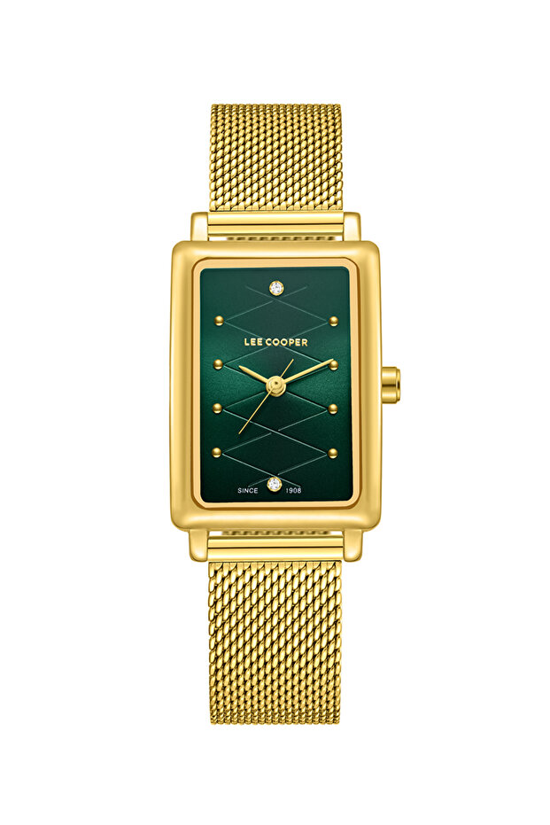 LC08076.170 Women Analog Display Watch & Stainless Steel Strap Gold