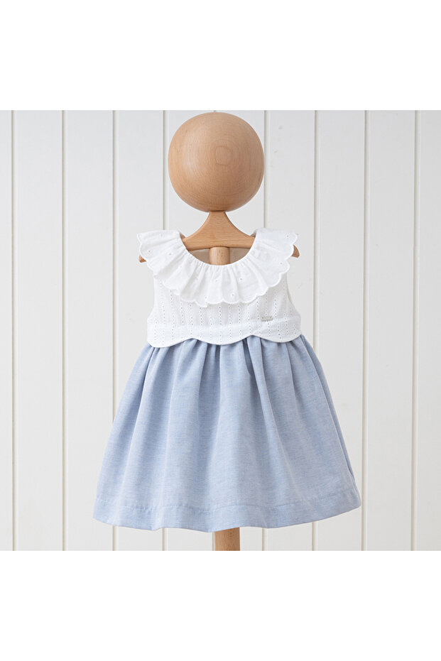 Baby Girl Embroidered Lined Zippered Dress