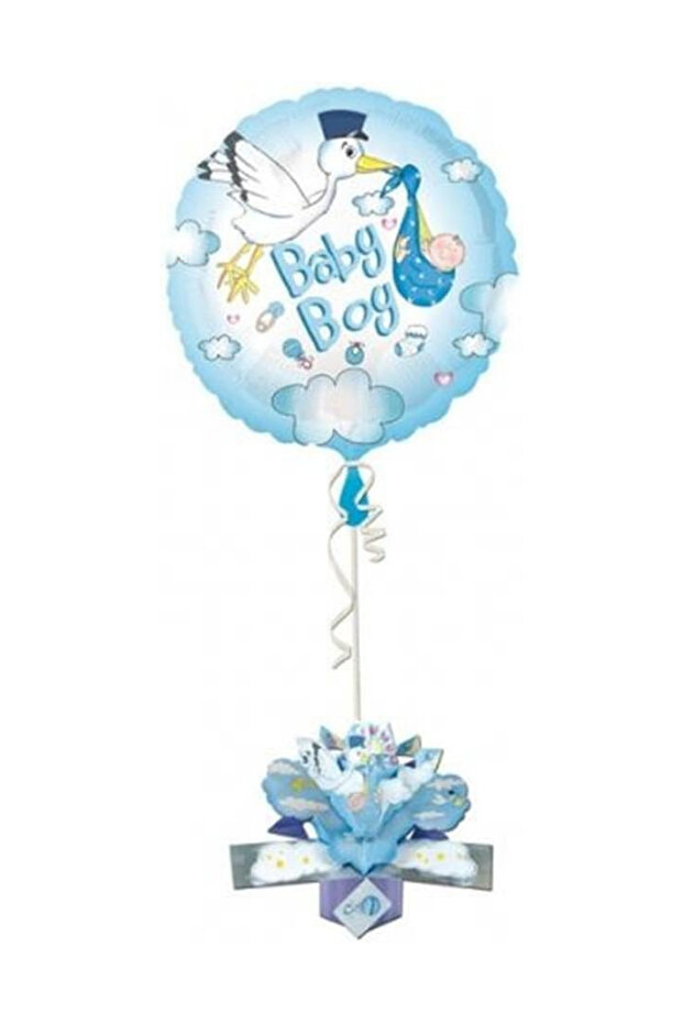 Baby Shower Blue Stork Foil Balloon (Weighted 1 Piece)
