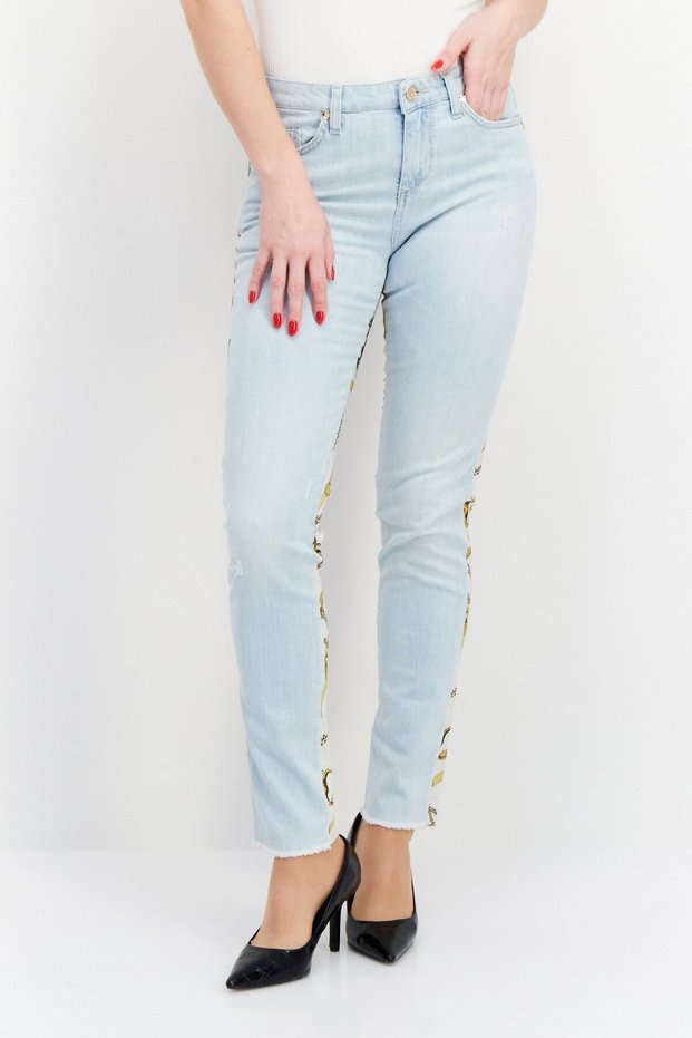 Women Skinny Fit Floral Print Non Stretchable Denim Jeans, Multicolor